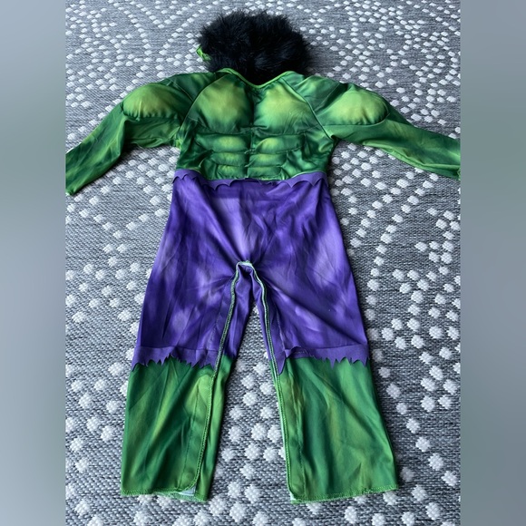 Marvel Hulk Super Hero Costume Wig Hair HULK Smash Hands Halloween Infant 12 24 - Picture 3 of 14